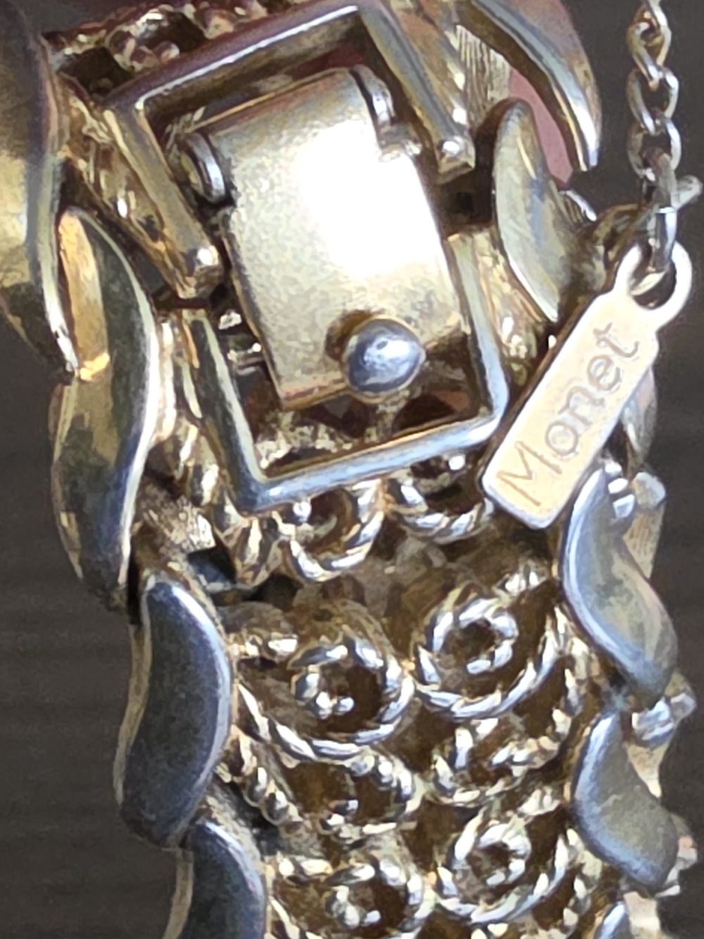 Monet Two-Tone Gold and Silver Filigree Link Bracelet - Picture 8 of 8
